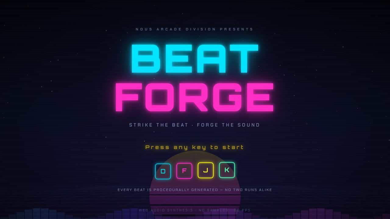 BEAT FORGE: a procedural rhythm grid mid-pattern