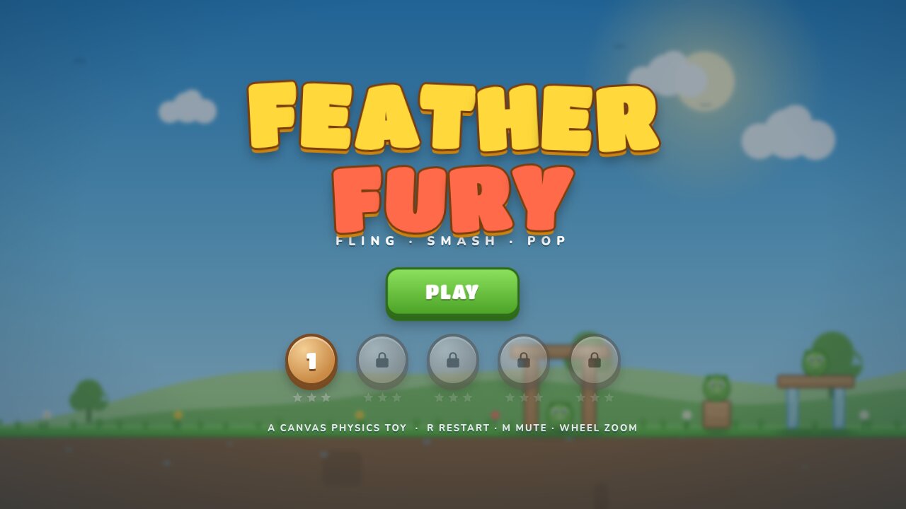 Feather Fury: slingshot physics puzzle levels