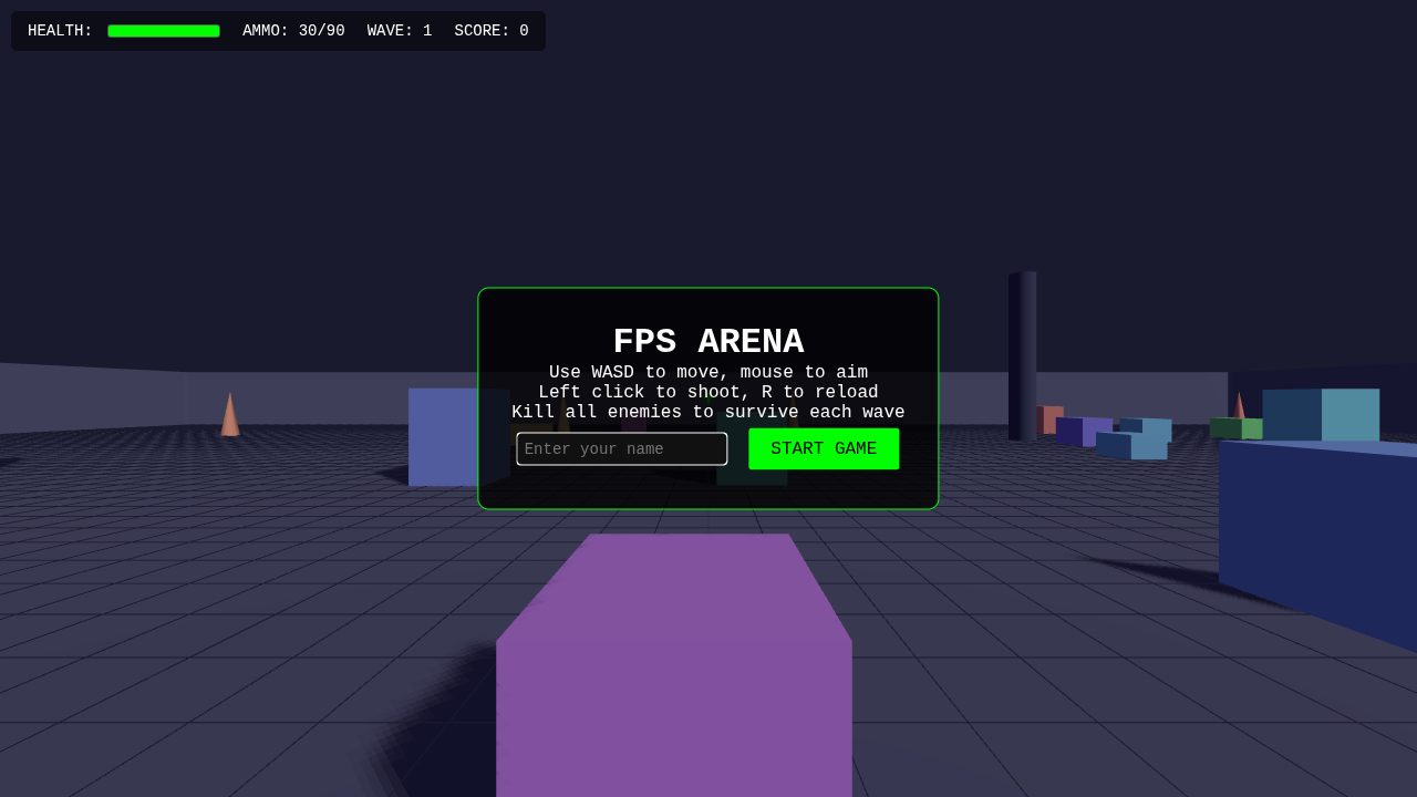 FPS Arena by Laguna Poolside: a first-person view across the arena floor