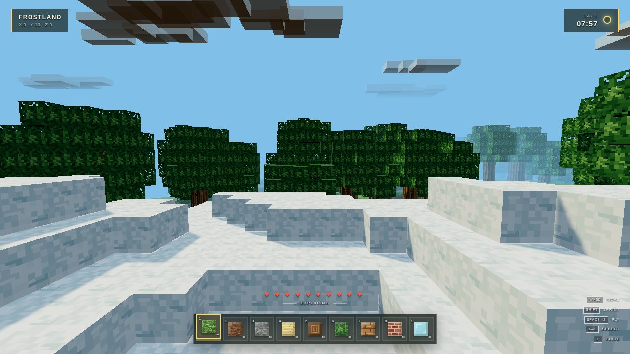 Kimicraft: a procedural voxel frontier with trees and clouds