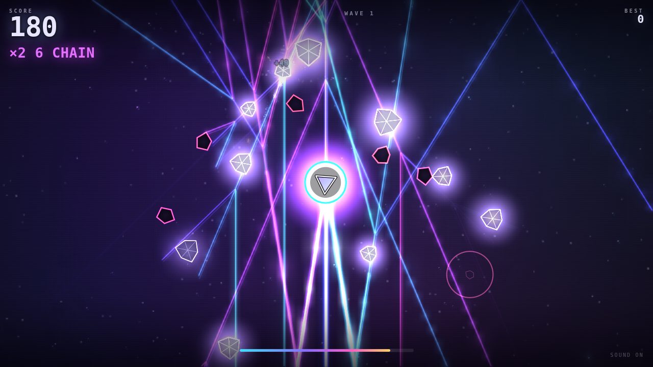 PRISMFALL: a white beam refracting into a branching rainbow fractal