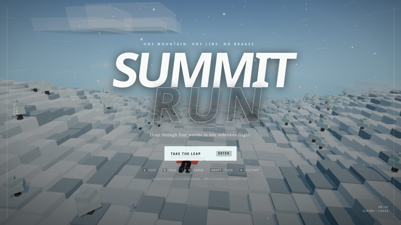 Summit Run: a wingsuit descent over voxel alpine terrain