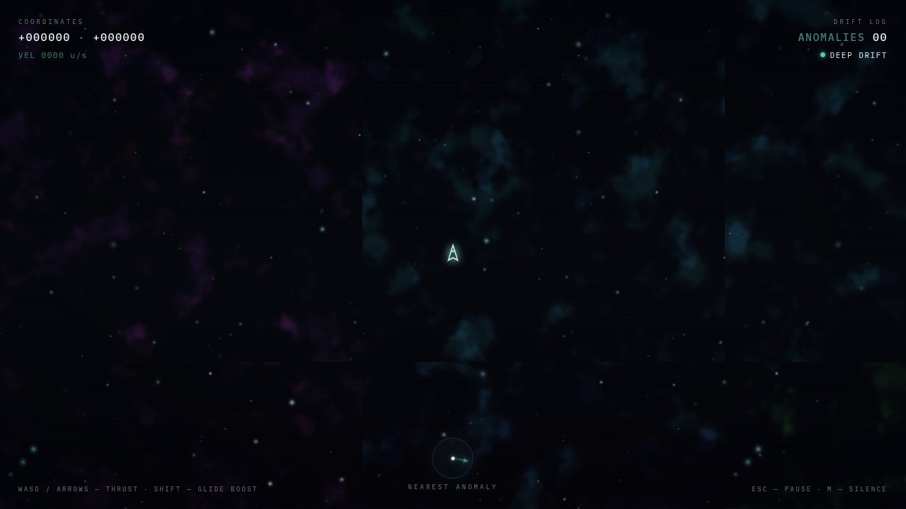 VOID DRIFTER: a small craft adrift in deep starlit night